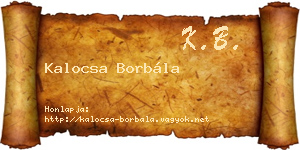 Kalocsa Borbála névjegykártya