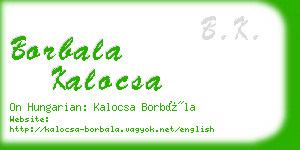 borbala kalocsa business card